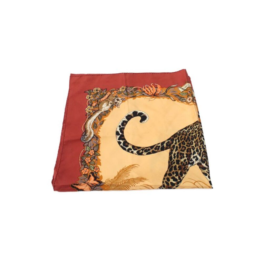 Hermes Womens Jungle Love Carre 90 Silk Scarf Orange